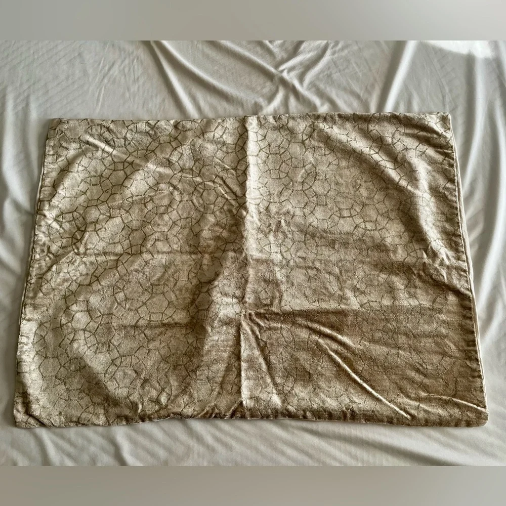 West Elm Geometric Beige/Gold Pillowcases (2)